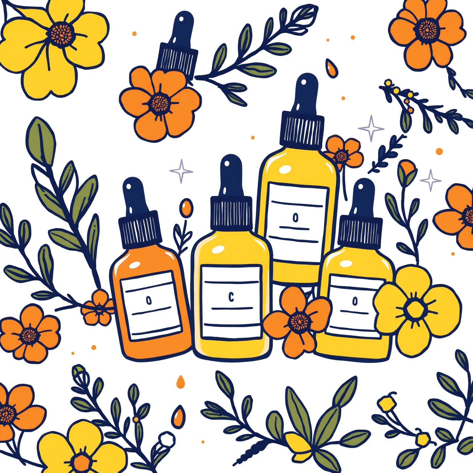 Minimalist skincare bottles